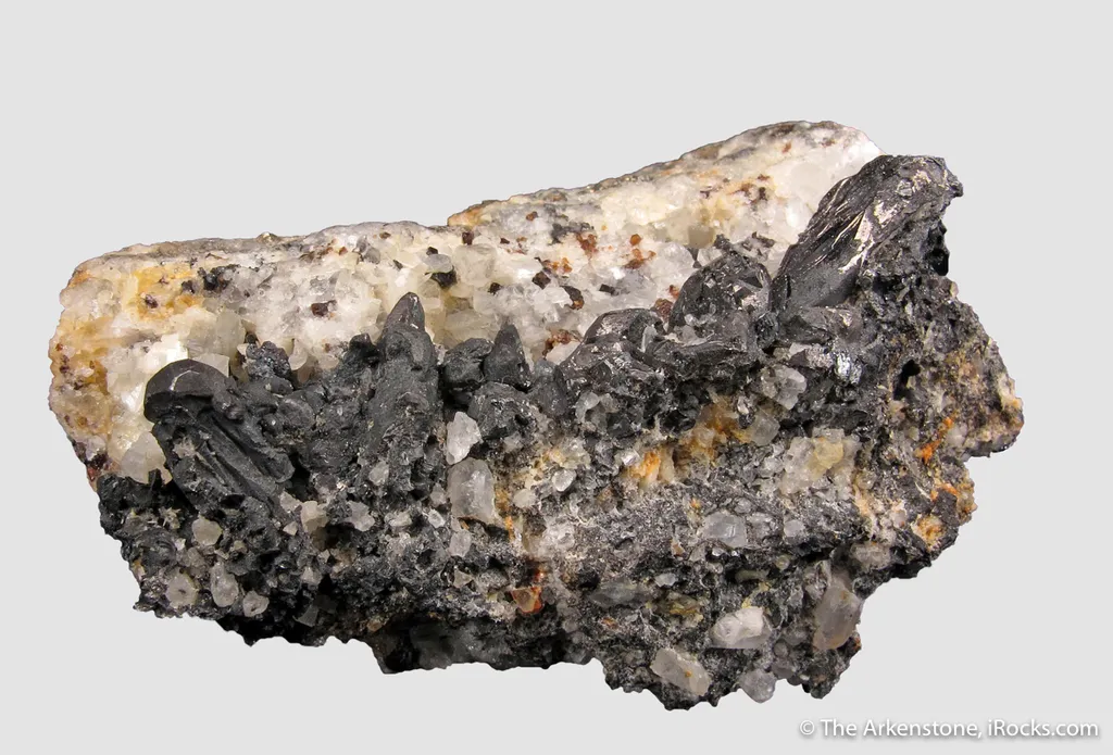 Hessite with Quartz, Sphalerite, and Gold - illustrated - image 2