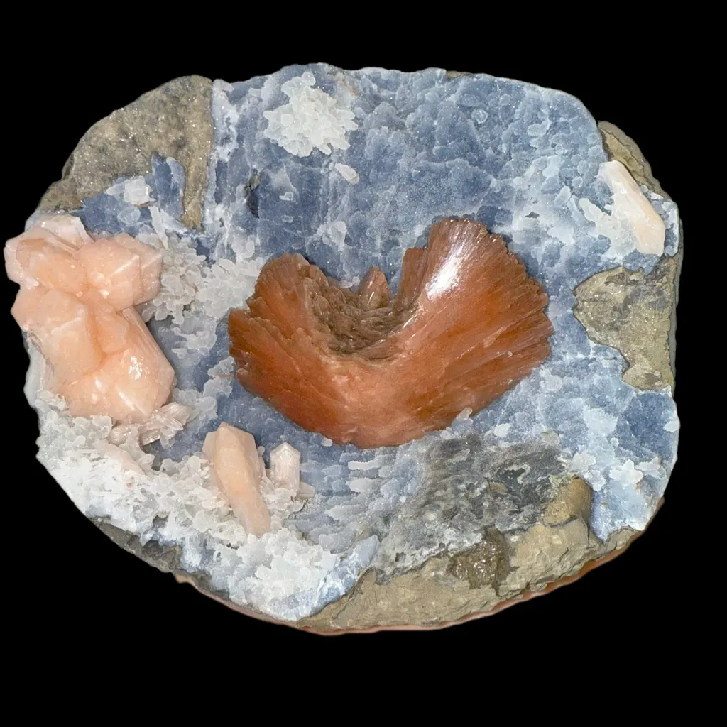 Heulandite and Stilbite on Chalcedony | SELF STANDING | High Quality Mineral | Indian Mineral | Superb Minerals image