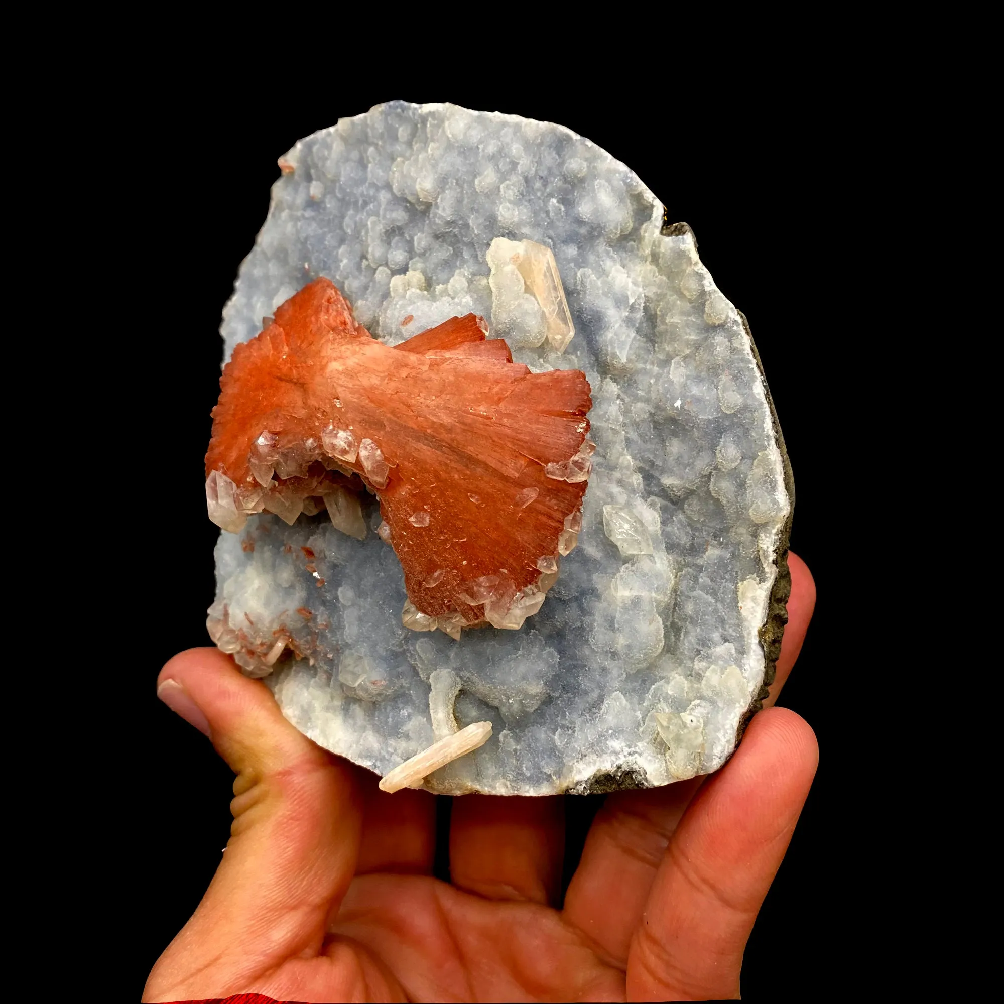 Heulandite Bow on Chalcedony Matrix Natural Mineral Specimen - image 2
