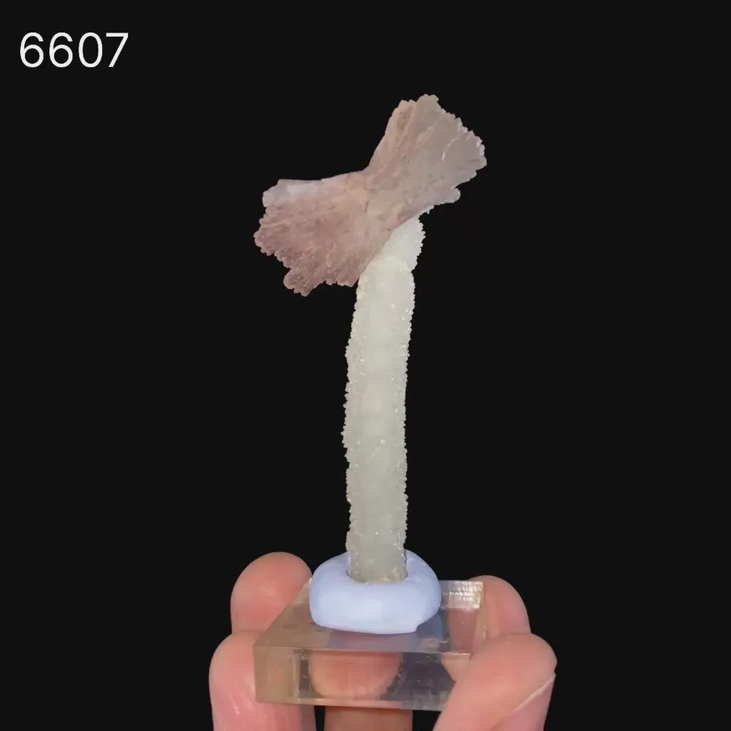 Heulandite Bow on Chalcedony Natural Mineral Specimen - image 6