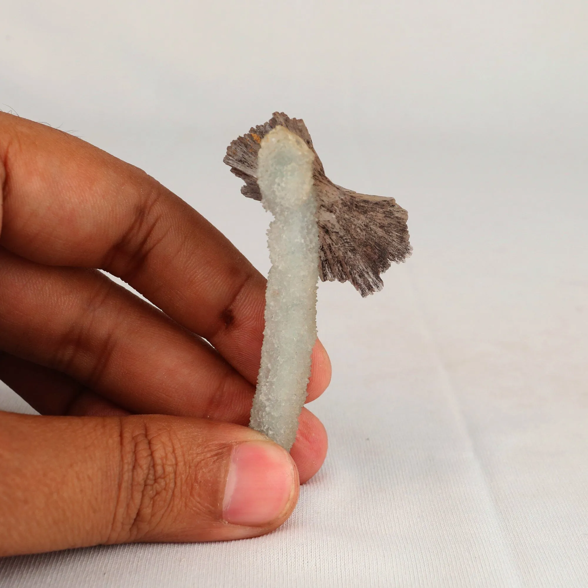 Heulandite Bow on Chalcedony Natural Mineral Specimen - image 5