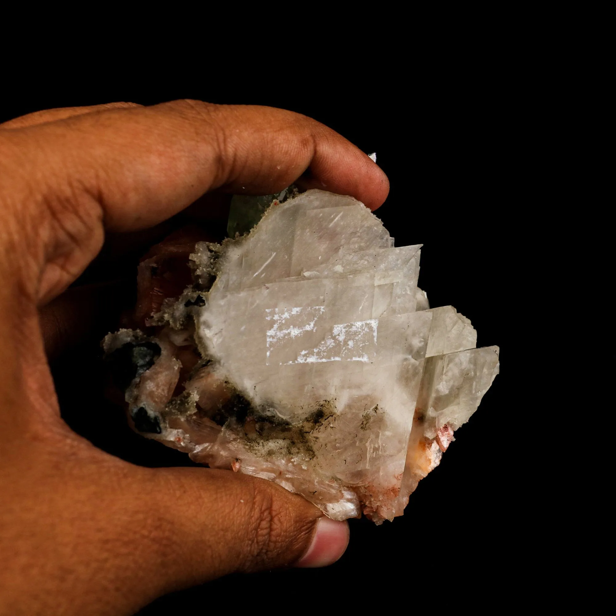 Heulandite Bow with Calcite and Apophyllite Natural Mineral Specimen - image 5