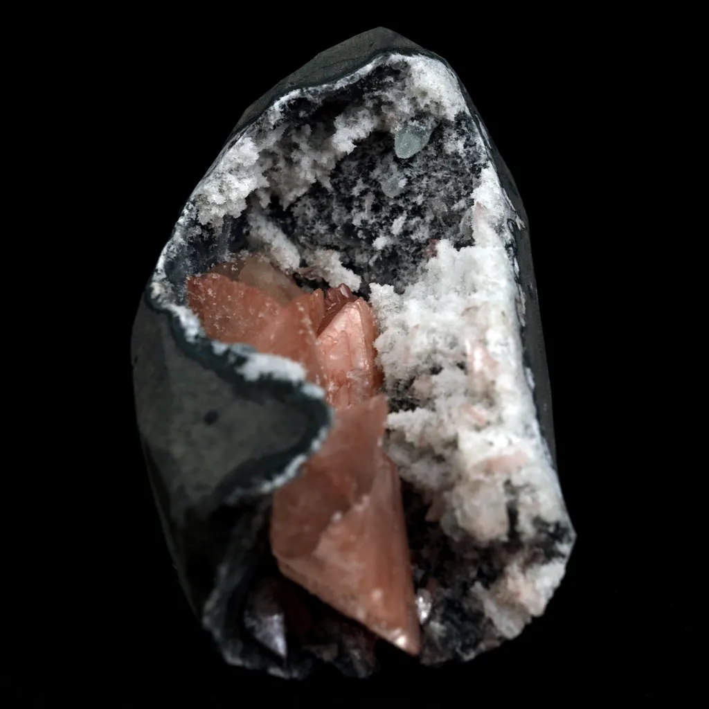 Heulandite Crysal Inside Chalcedondy Vug Natural Mineral Specimen - image 5