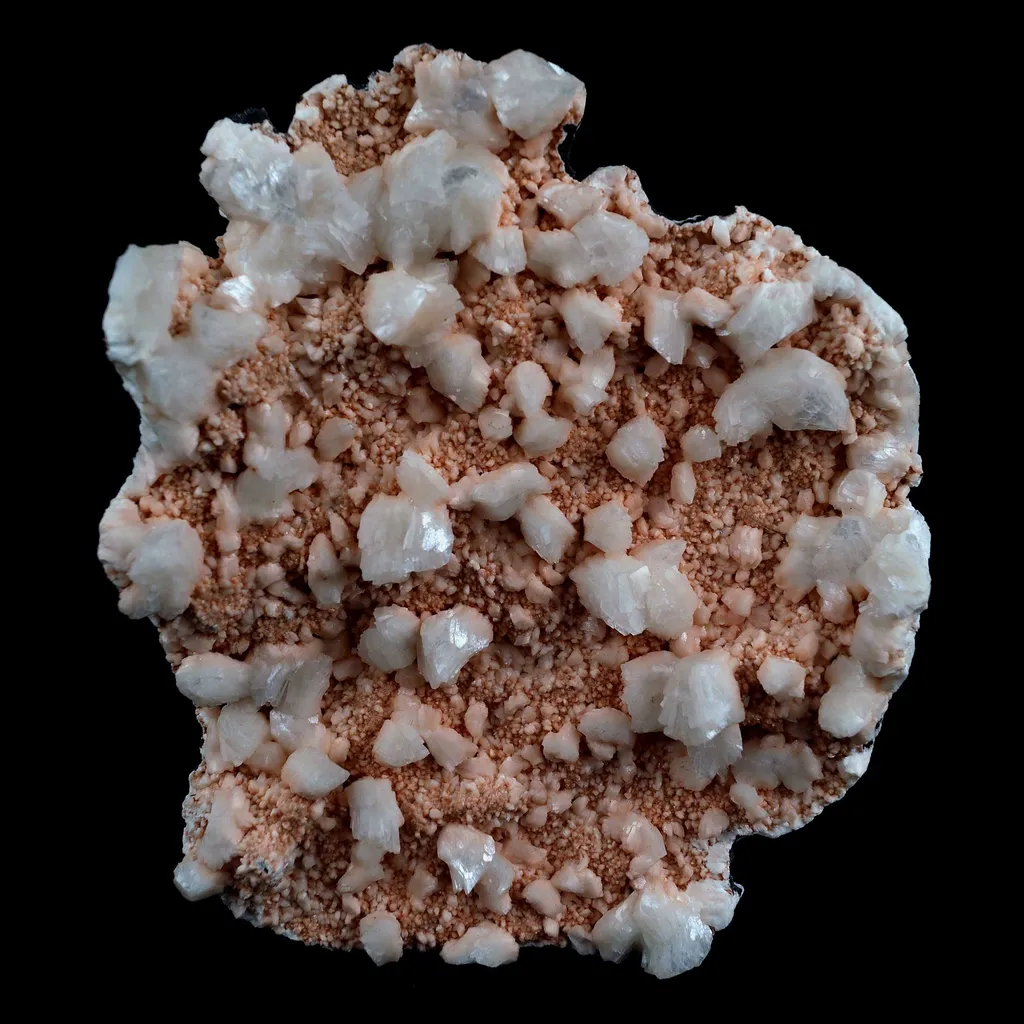 Heulandite Crystals on Brown Matrix Natural Mineral Specimen image