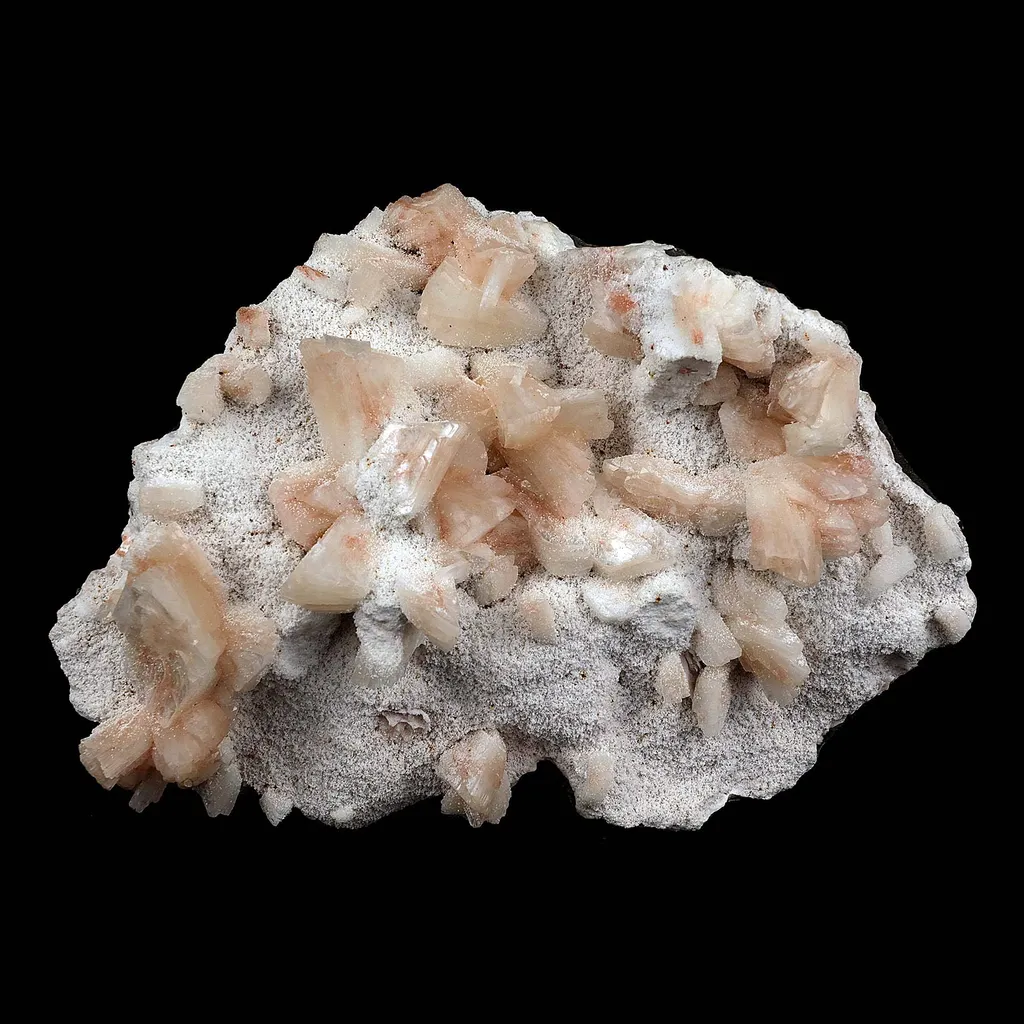 Heulandite crystals on Mordenite Natural Mineral Specimen image