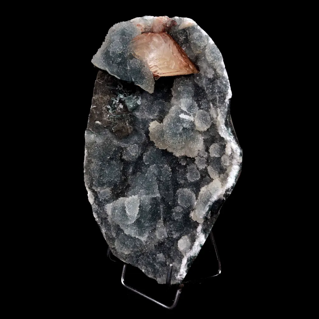 Heulandite Lusterous on Chalcedony Vug (Repaired) Natural Mineral Specimen - image 4