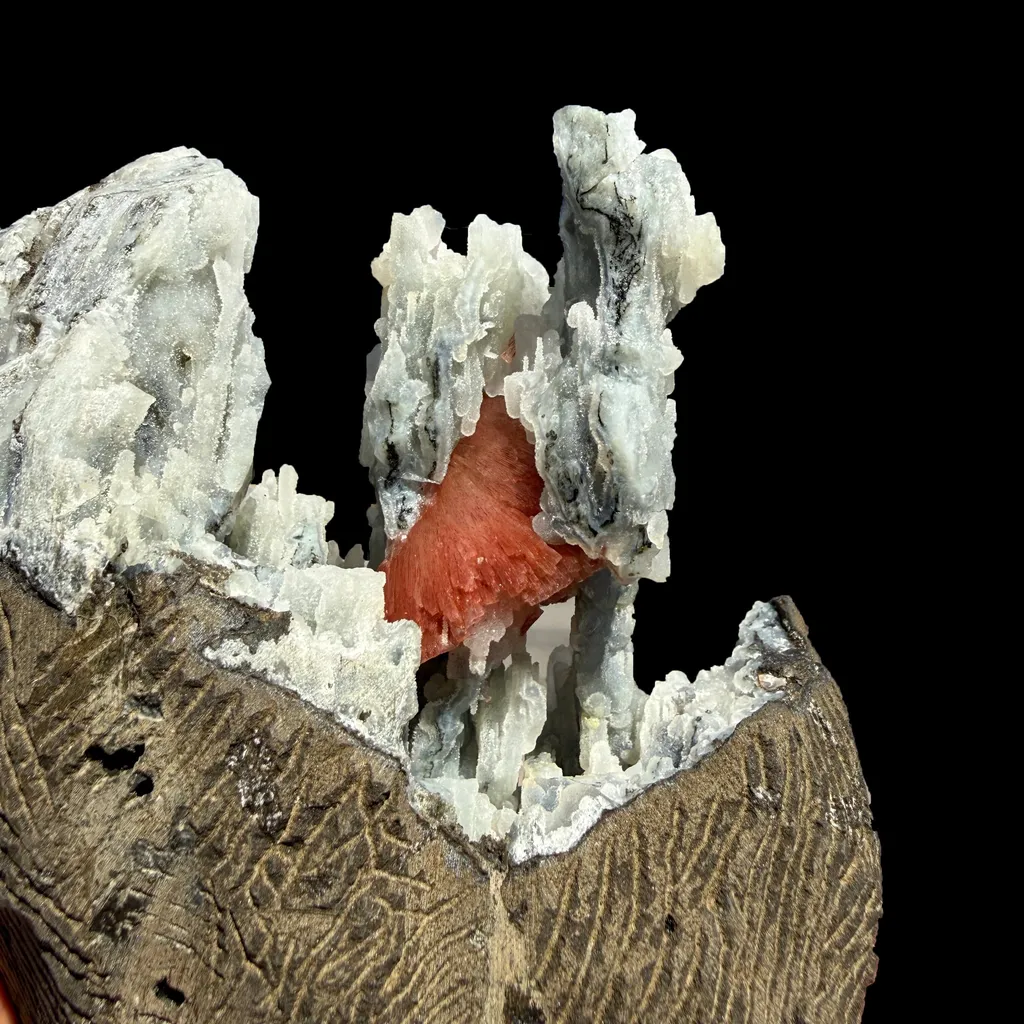 Heulandite on Blue Chalcedony  – Rare Natural Indian Zeolite Mineral Specimen from Maharashtra DKT77 - image 6