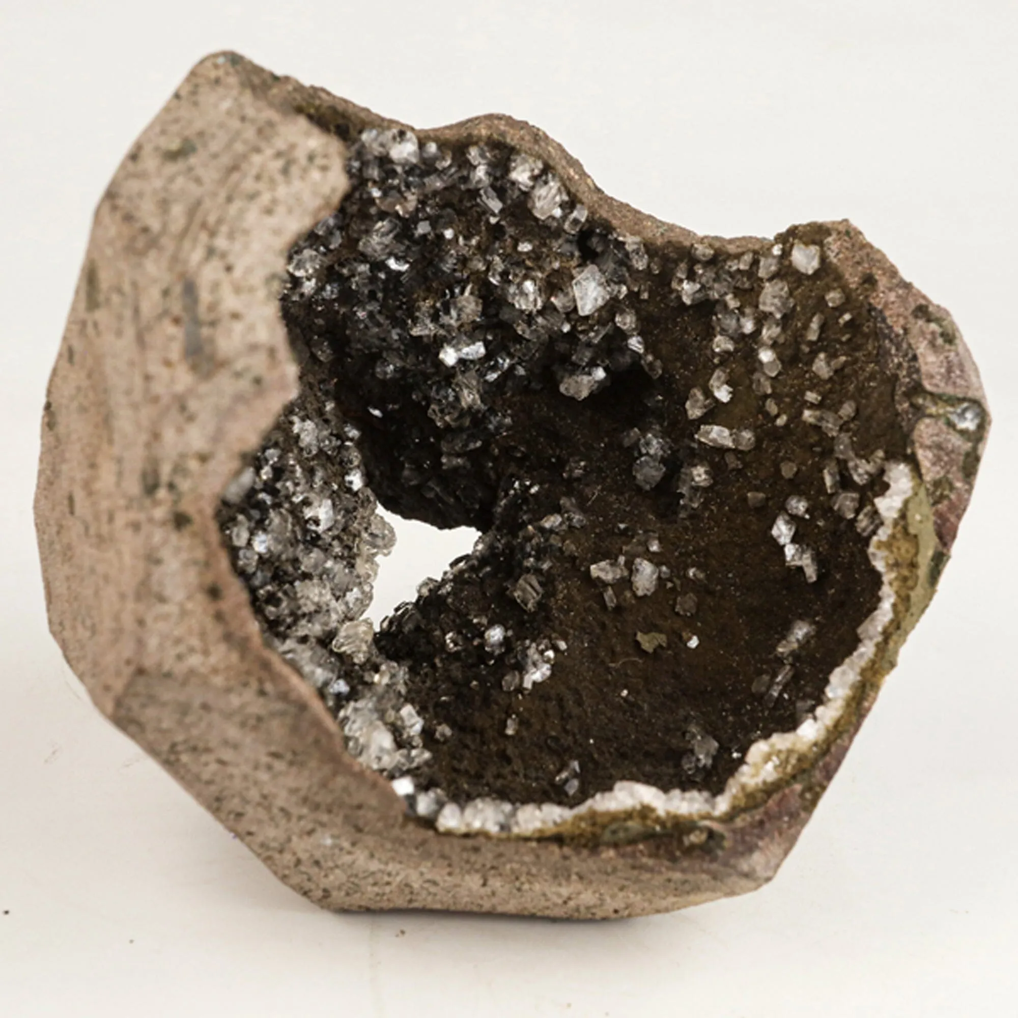 Heulandite on Chalcedony geode Natural Mineral Specimen - image 3