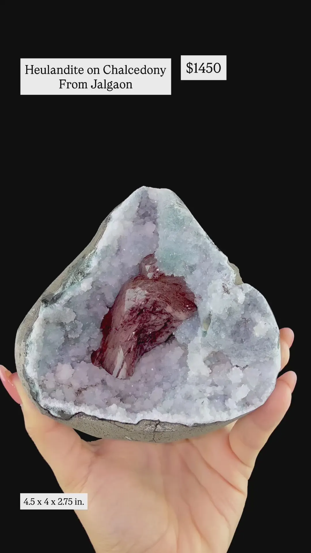 Heulandite on Chalcedony | SELF STANDING | High Quality Mineral | Indian Mineral | Superb Minerals | Fine Mineral | Collection - image 4