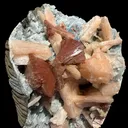 Heulandite & Peach Stilbite on Sparkling Icy-Blue Chalcedony Matrix – Rare Indian Zeolite Mineral Specimen from Maharashtra - image 7