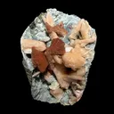 Heulandite & Peach Stilbite on Sparkling Icy-Blue Chalcedony Matrix – Rare Indian Zeolite Mineral Specimen from Maharashtra - image 3