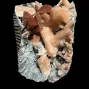 Heulandite & Peach Stilbite on Sparkling Icy-Blue Chalcedony Matrix – Rare Indian Zeolite Mineral Specimen from Maharashtra - image 4