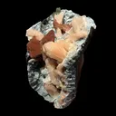 Heulandite & Peach Stilbite on Sparkling Icy-Blue Chalcedony Matrix – Rare Indian Zeolite Mineral Specimen from Maharashtra - image 6