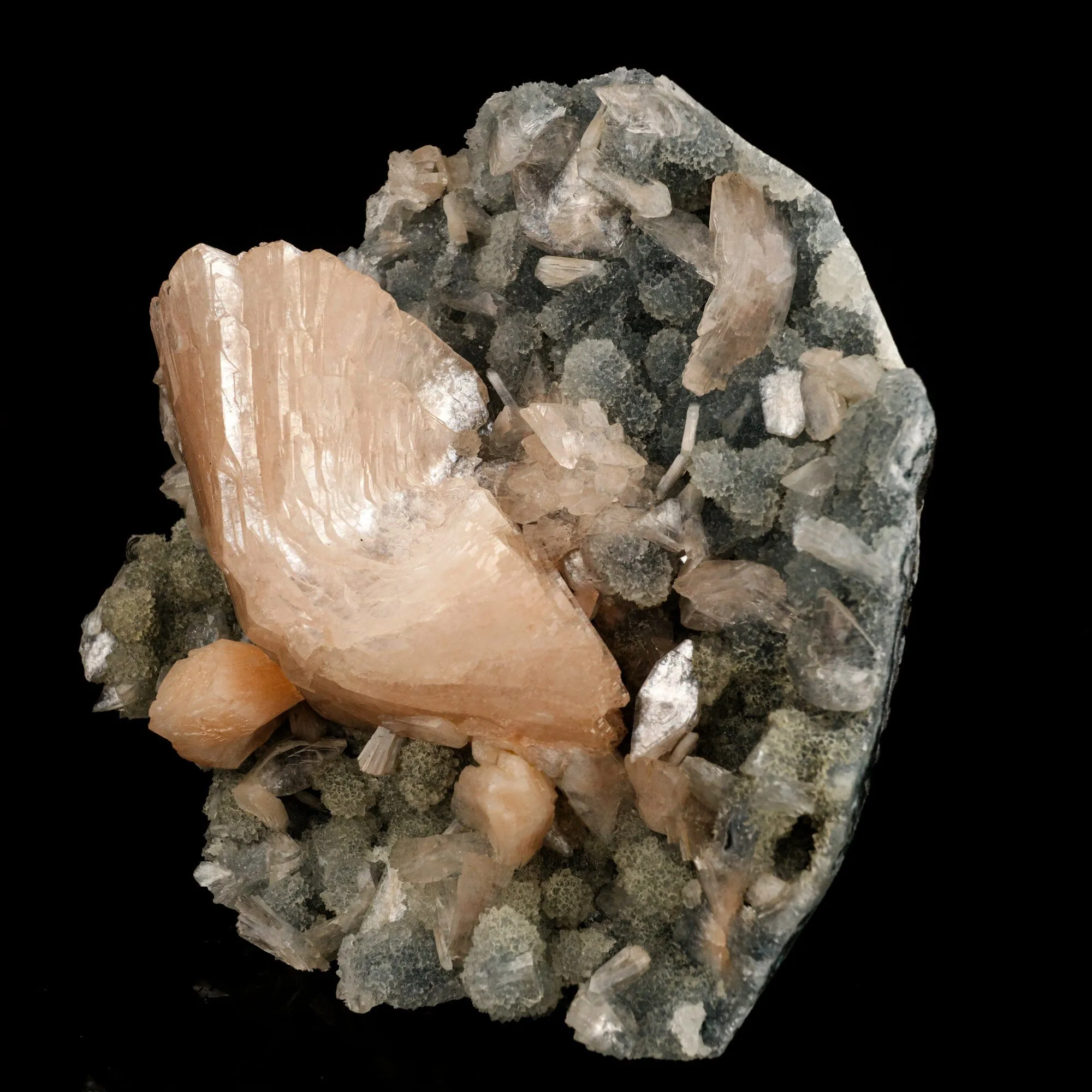Heulandite Petals in Chalcedony geode Free Standing Natural Mineral Specimen - image 3