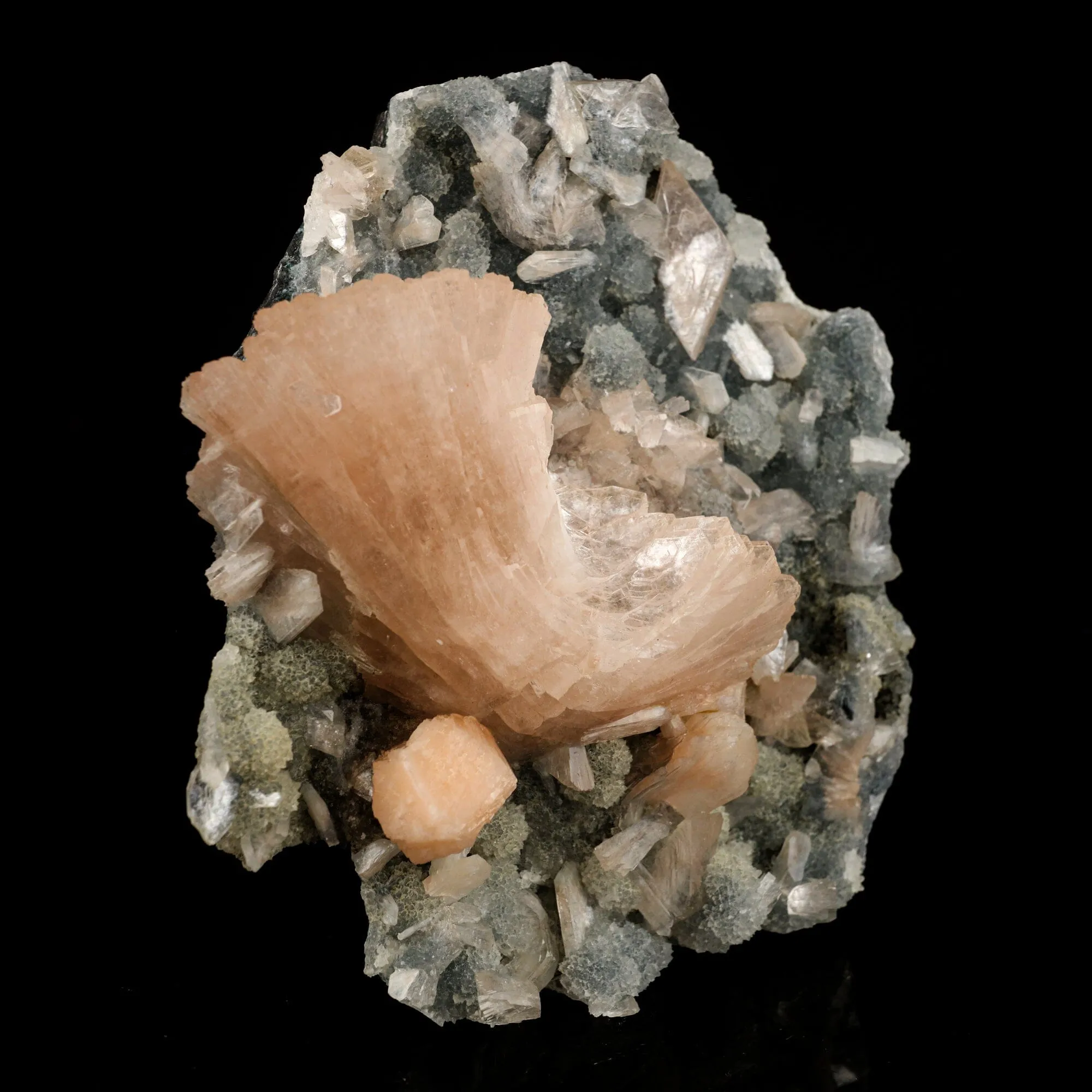 Heulandite Petals in Chalcedony geode Free Standing Natural Mineral Specimen - image 2
