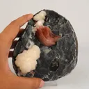 Heulandite Petals with Stilbite in Chalcedony geode Natural Mineral Specimen - image 4