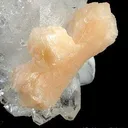 Heulandite, Stilbite on Apophyllite on Calcite - image 3