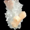 Heulandite, Stilbite on Apophyllite on Calcite - image 1