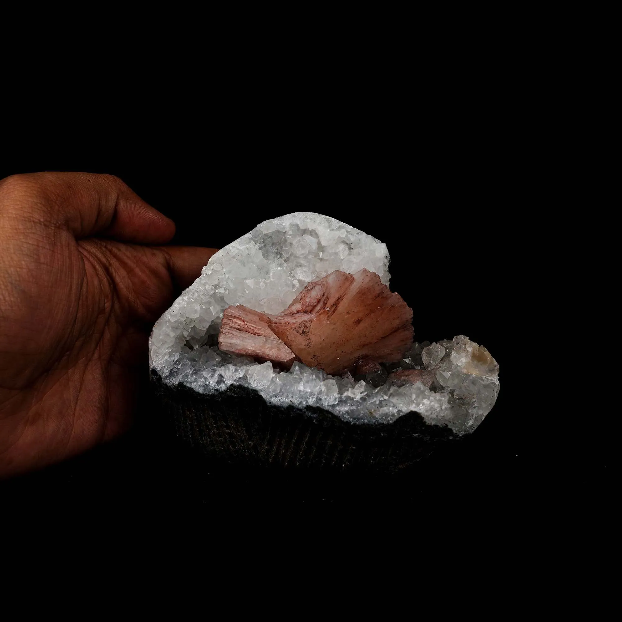 Heulandite wings on MM Quartz Matrix Natural Mineral Specimen - image 4