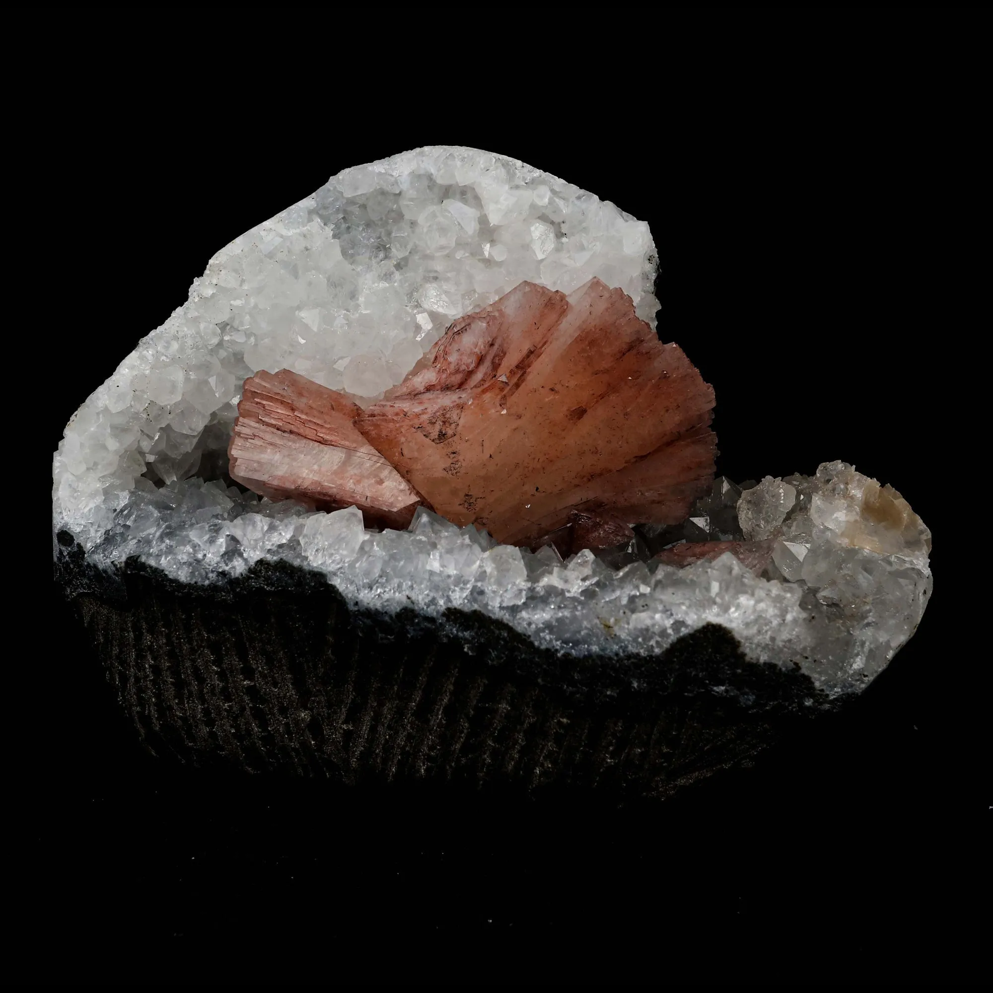 Heulandite wings on MM Quartz Matrix Natural Mineral Specimen - image 1