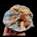 Heulandite with Stilbite on Chalcedony Big Cluster - image 2