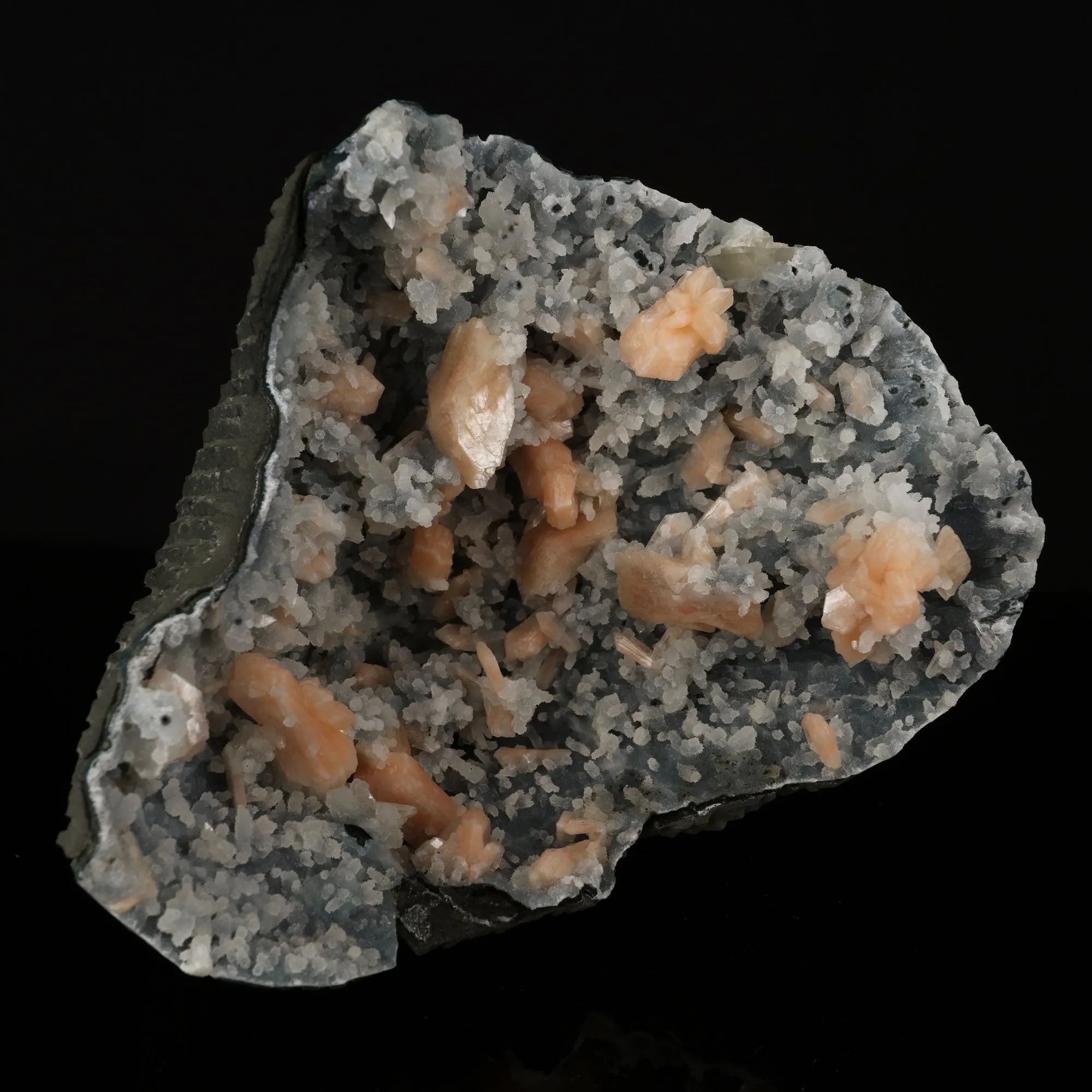 Heulandite with Stilbite on Chalcedony Self Standing Natural Mineral Specimen - image 3