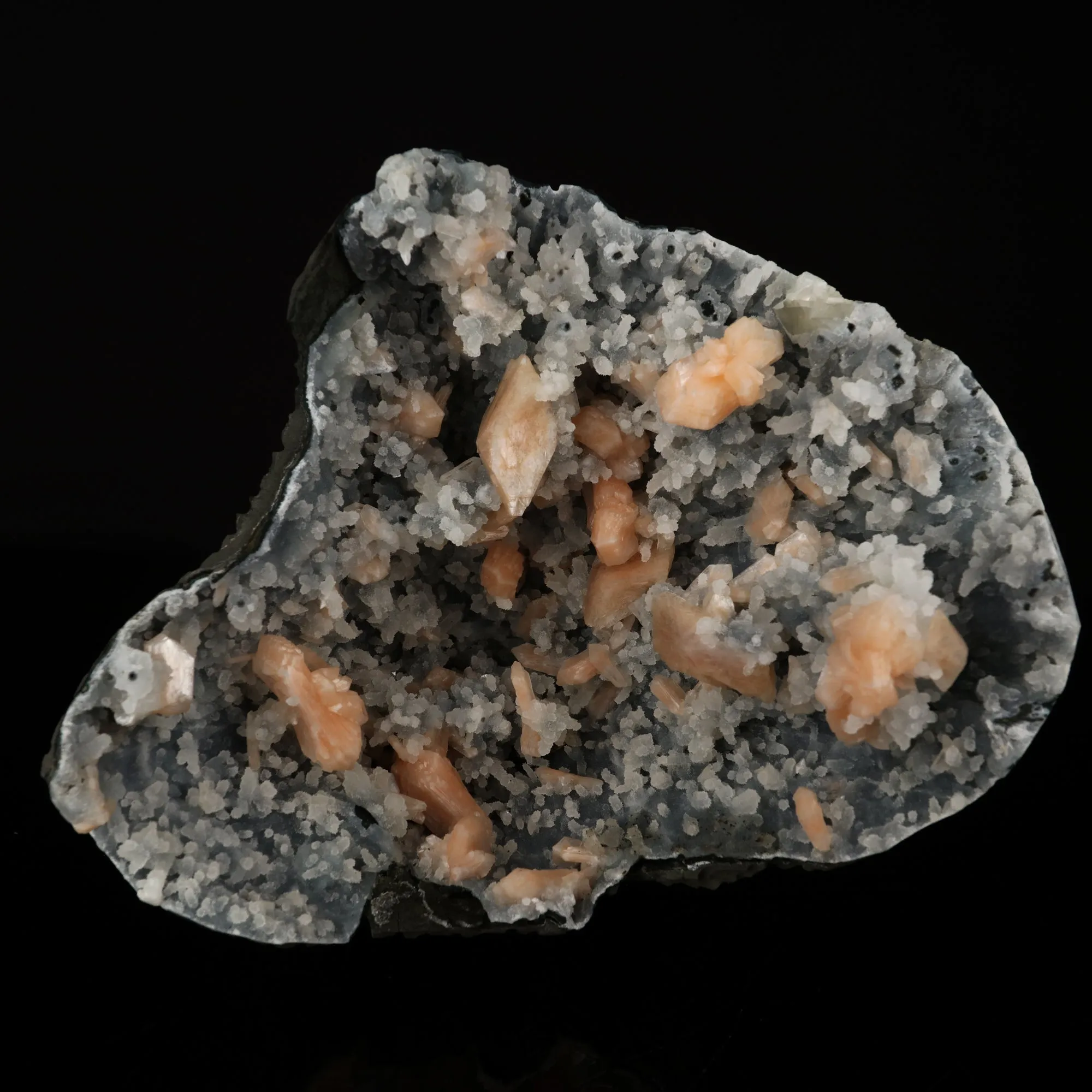 Heulandite with Stilbite on Chalcedony Self Standing Natural Mineral Specimen - image 1