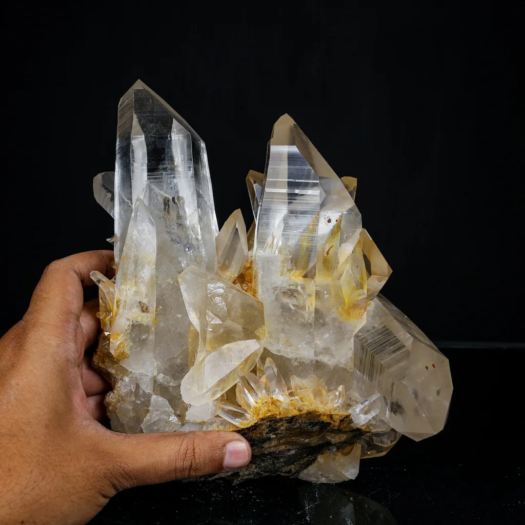 High-Clarity Himalayan Clear Quartz Crystal Cluster – Terminated Lemurian-Style Points  – - image 5
