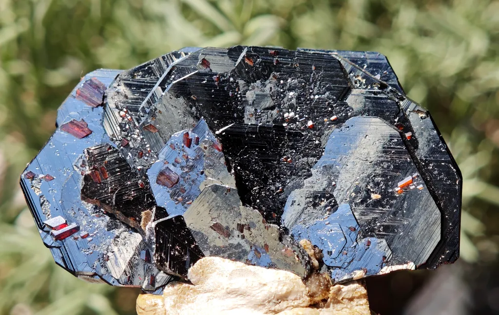High luster Hematite with large red Rutile from Cavradi Gorge, Sedrun, Switzerland - image 7