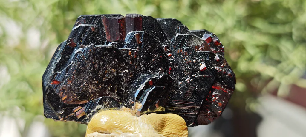 High luster Hematite with large red Rutile from Cavradi Gorge, Sedrun, Switzerland - image 8