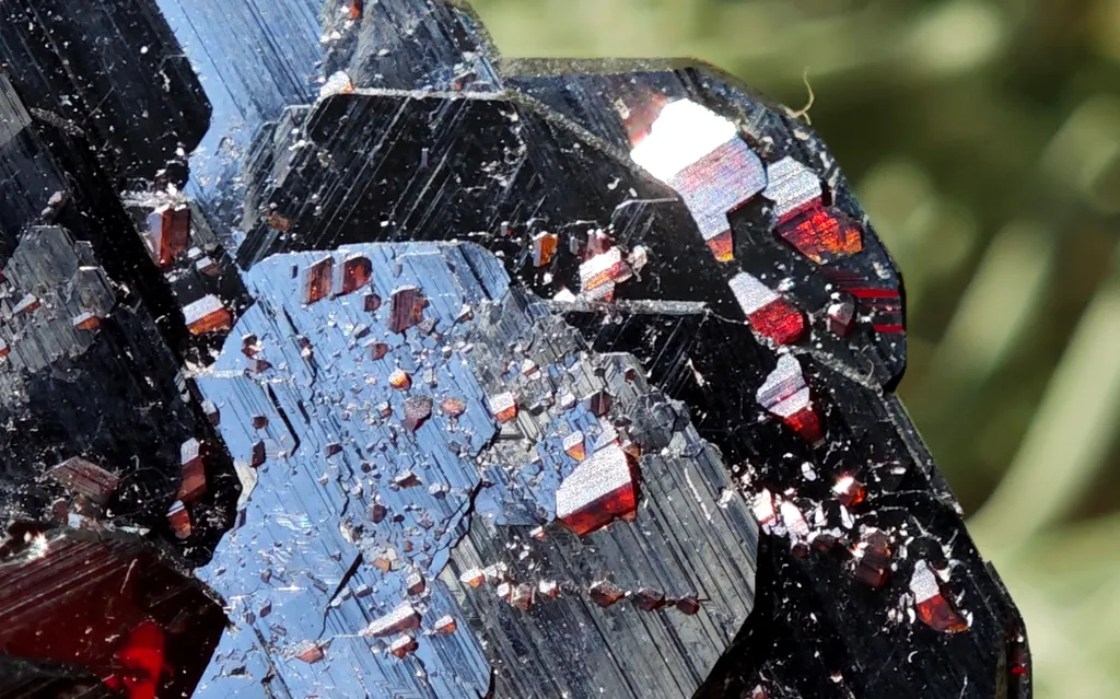High luster Hematite with large red Rutile from Cavradi Gorge, Sedrun, Switzerland - image 10