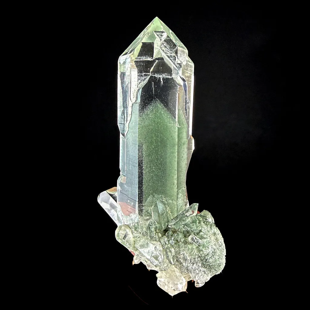 Himalayan Green Phantom Quartz Crystal – Natural Indian Phantom Quartz Point | Collector Grade Raw Mineral Specimen image