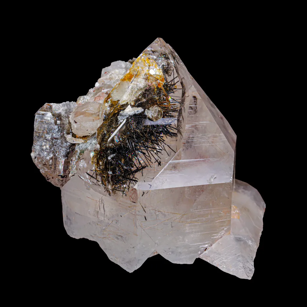 Himalayan Quartz Black Rutile Natural Mineral Specimen USA image