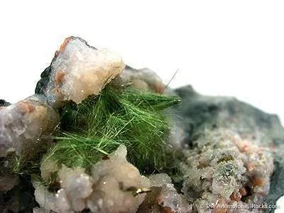 Honessite With Pyrite in Quartz Geode - image 2