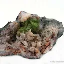 Honessite With Pyrite in Quartz Geode - image 1