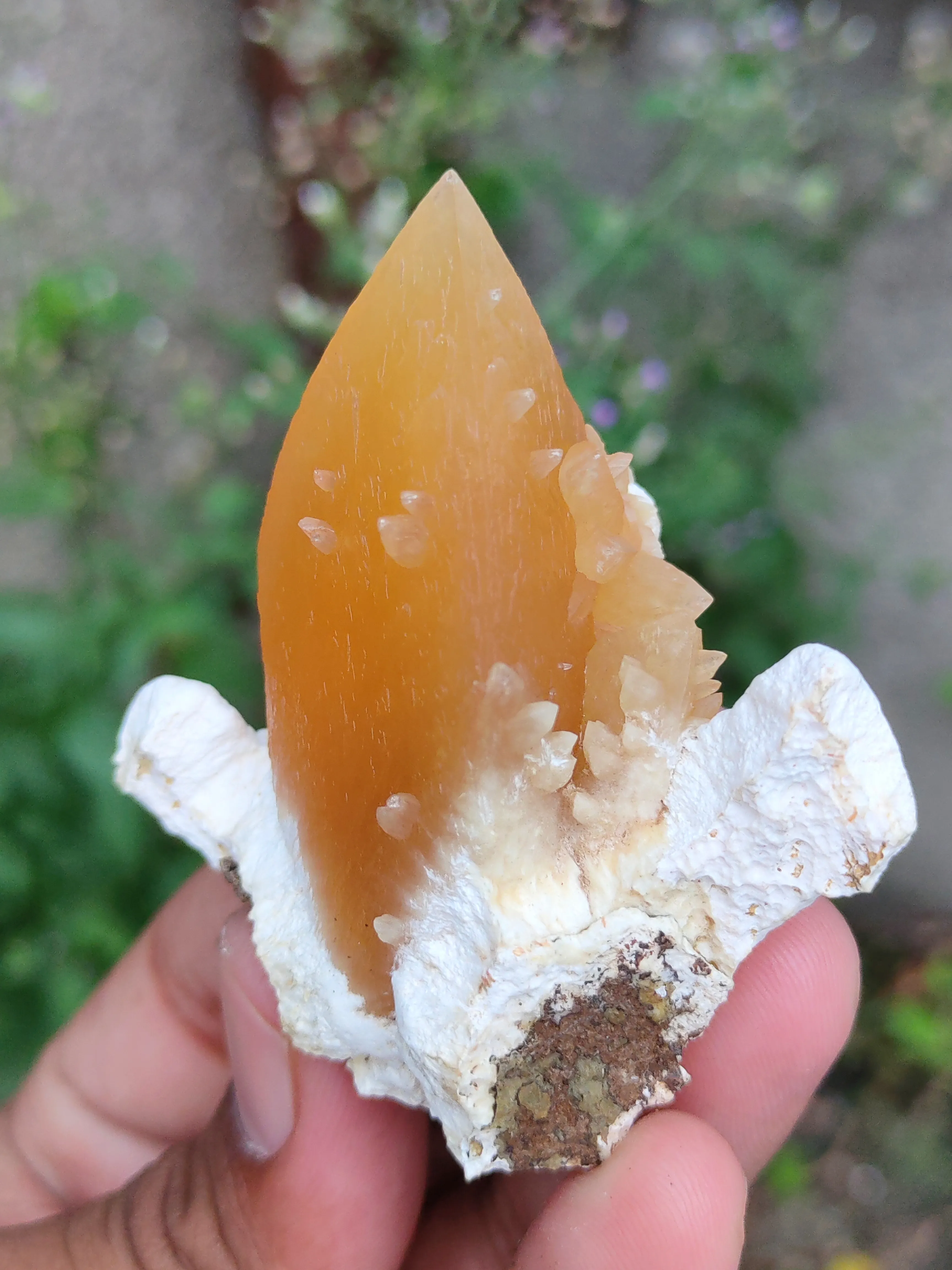 Honey Calcite On Okenite - image 3