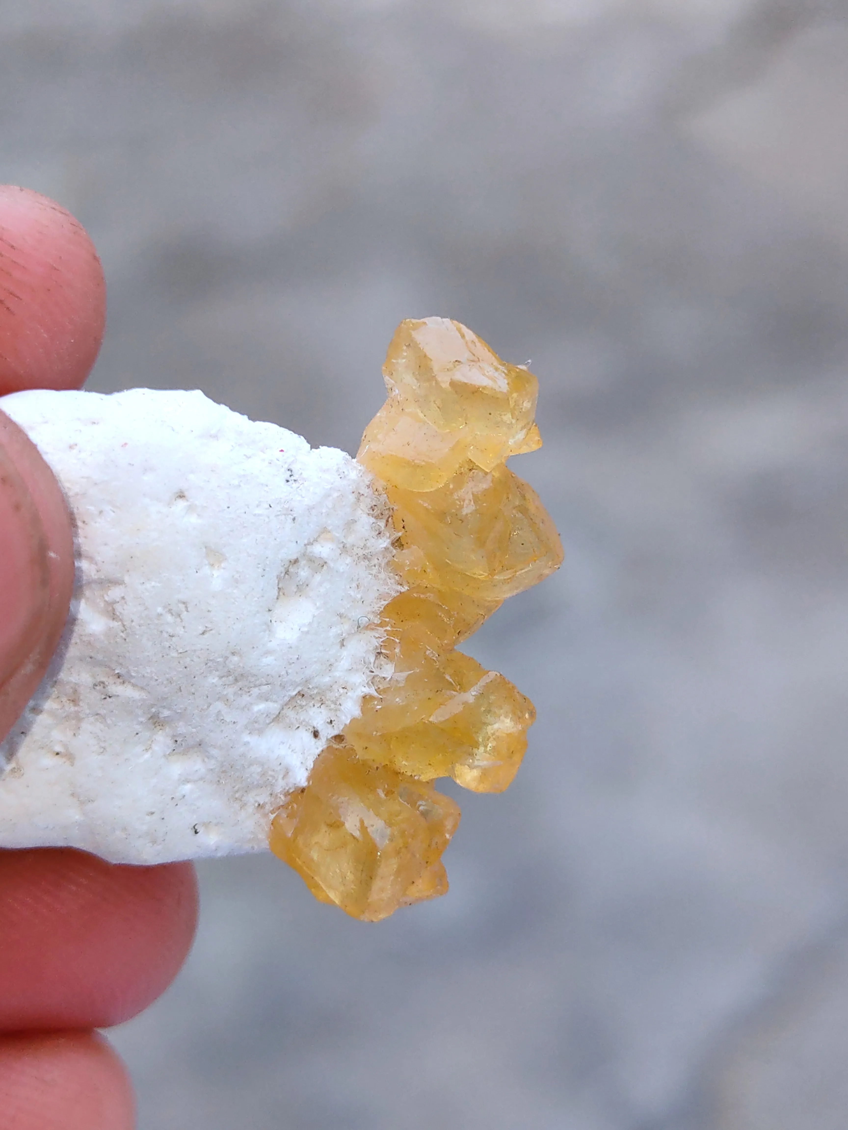 Honey calcite on Okenite. - image 6