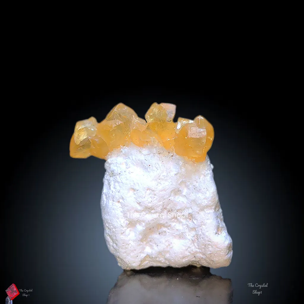Honey calcite on Okenite. image