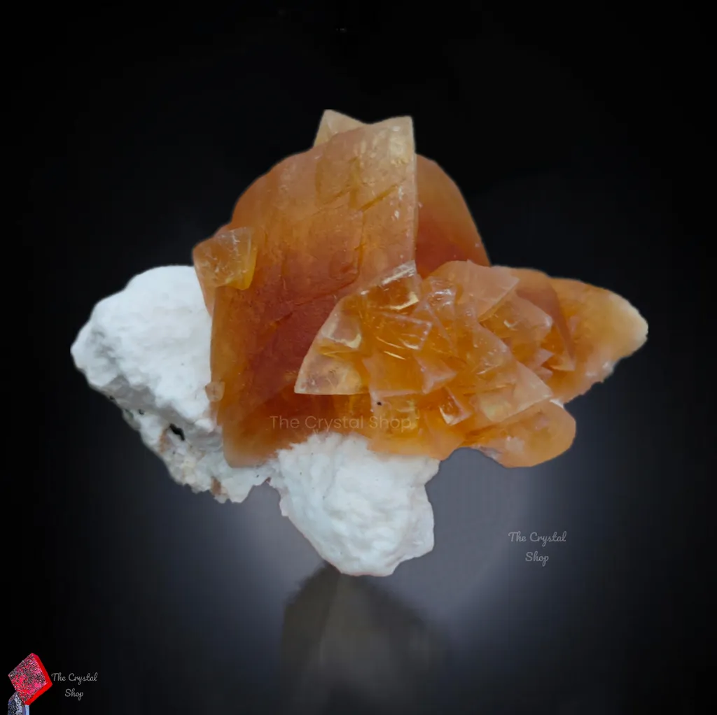 Honey calcite on Okenite. image