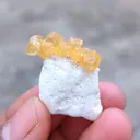 Honey calcite on Okenite. - image 2