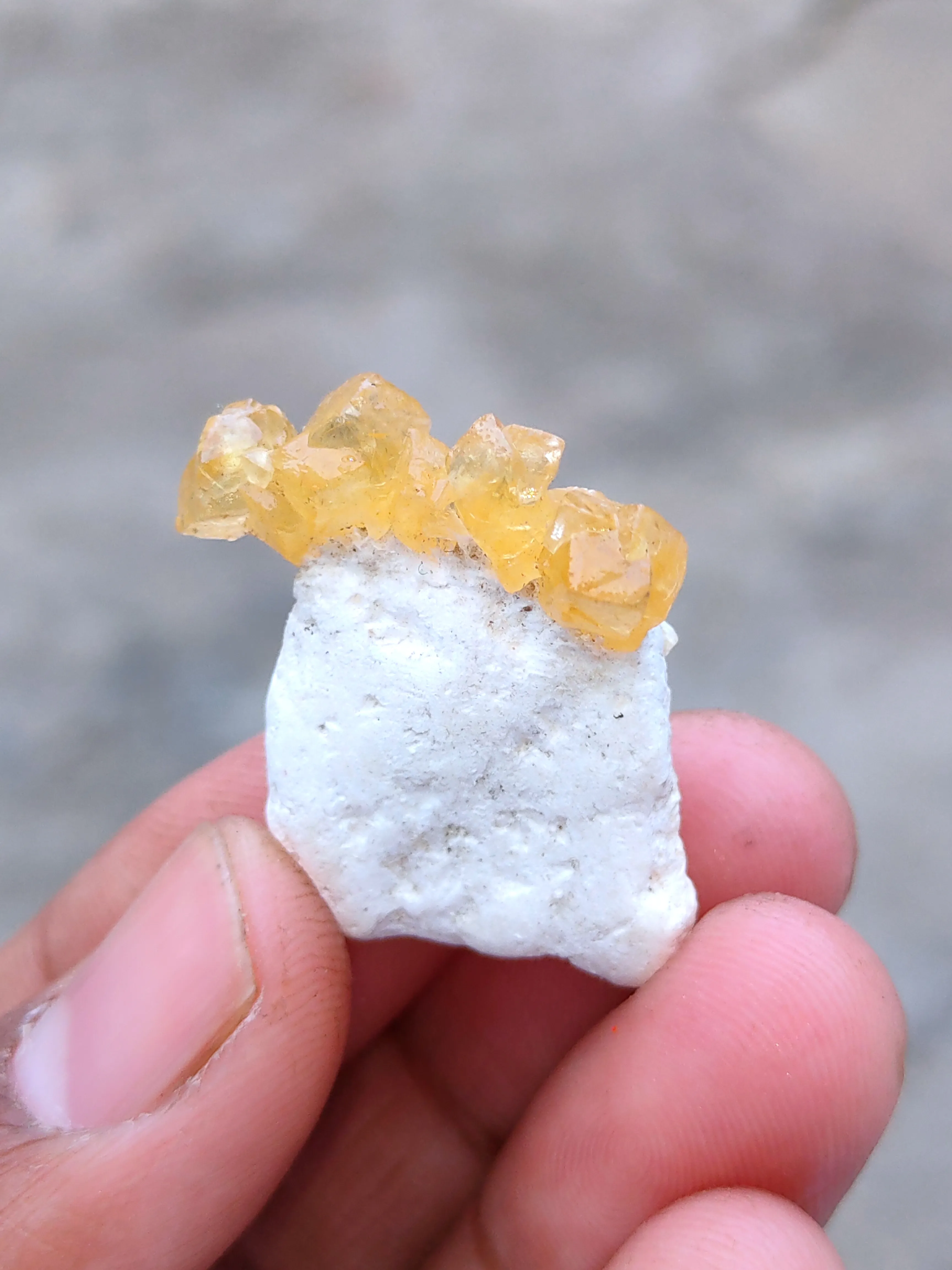 Honey calcite on Okenite. - image 2