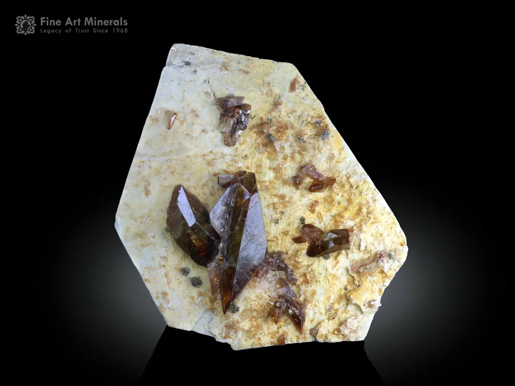 Honey Titanite on Matrix from Gilgit Baltistan Pakistan image