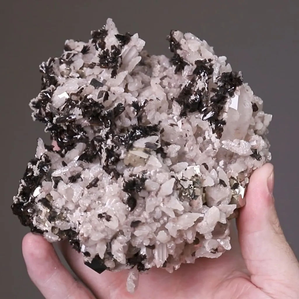 HUBEITE with Quartz Pyrite and Calcite - image 2