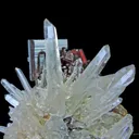 Hubnerite on Quartz, With Calcite (Fluorescent) and Scheelite (?) - image 2