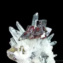 Hubnerite on Quartz, With Calcite (Fluorescent) and Scheelite (?) - image 5