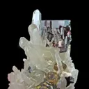 Hubnerite on Quartz, With Calcite (Fluorescent) and Scheelite (?) - image 4