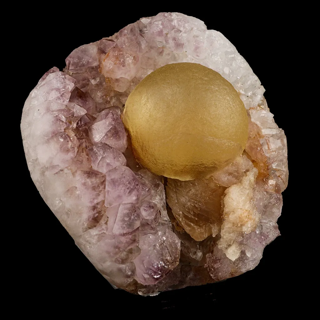 Huge Botryoidal Fluorite on Amethyst, Rare Natural Mineral Specimen image