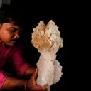 Huge Calcite formation with Chalcedony and Stilbite Natural Mineral Specimen - image 4