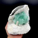 Huge Deep Green Apophyllite Flower on Snow-White Mordenite Matrix | Rare Indian Mineral Specimen DK145. - image 1
