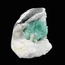 Huge Deep Green Apophyllite Flower on Snow-White Mordenite Matrix | Rare Indian Mineral Specimen DK145. - image 3